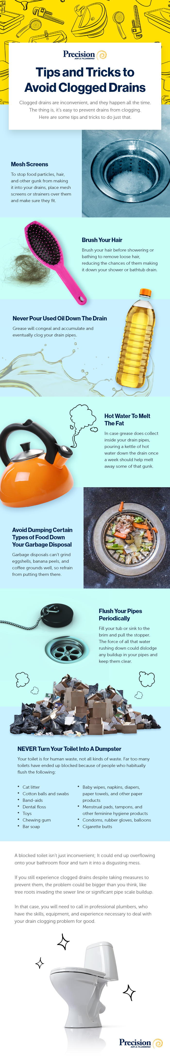 Prevent Clogged Drains Infographic